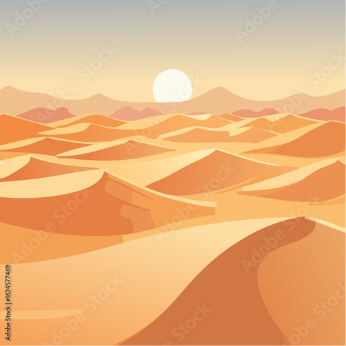 Aerial View of Whimsical Sand Dunes in a Desert at Sunrise