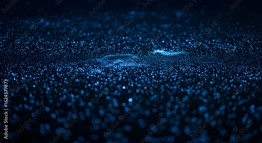 Naklejka premium Ocean's Glittering Sapphire Captivating Water Surface Reflecting Night's Embrace