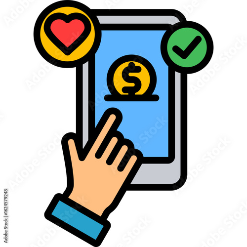 Voluntary lineal color icon
