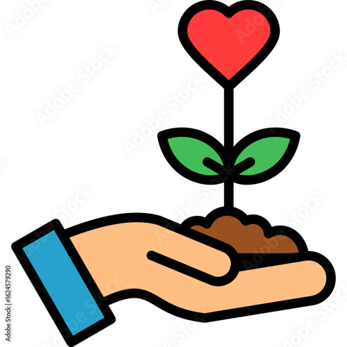 Charity lineal color icon