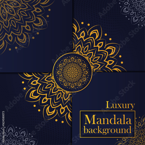 Detailed Line Art Mandala in Gold for Luxury Backgrounds.