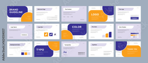 Brand identity design template. Creative brand guidelines layout. Logo and brand strategy guide. Brand manual presentation. Brand strategy design. Logo guideline book.	