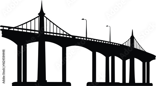  silhouette of san diego coronado bridge silhouette vector