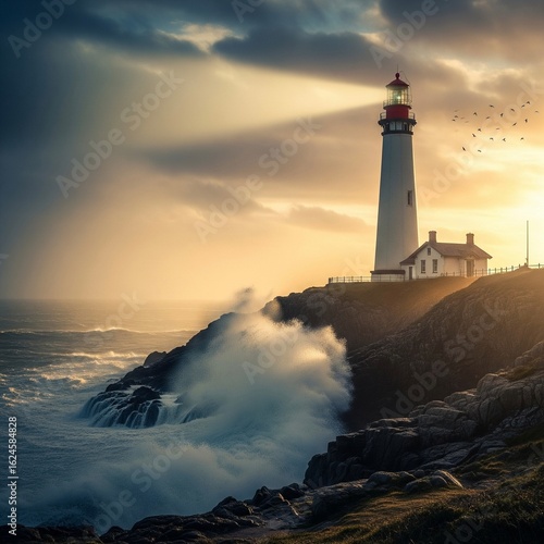 lighthouse at sunset