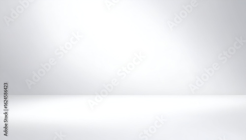 Wallpaper Mural Empty White Studio Room with Soft Gradient Light and Reflective Floor for Product Display. Torontodigital.ca