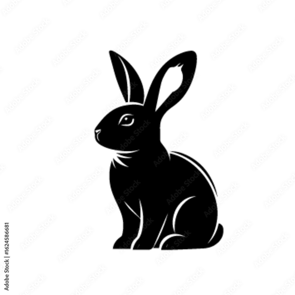 Fototapeta premium Cute Fluffy Rabbit Cartoon Vector Illustration
