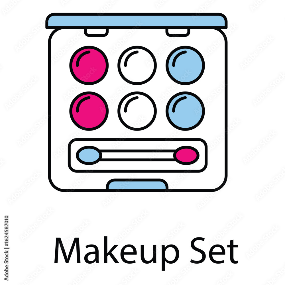 Vector Icon of Stylish Makeup Set Elements Vector Icon of Stylish Makeup Set Elements