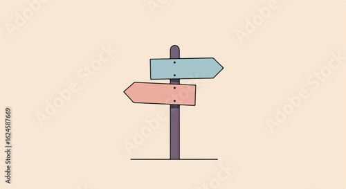 Waypoint showing directions in flat lay design with empty background