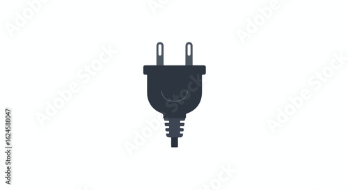 Two-prong plug icon, centered on a white background for design mockups