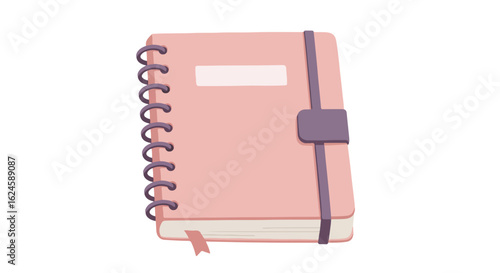 Isolated closed spiral bound book for work, school, personal use, on white