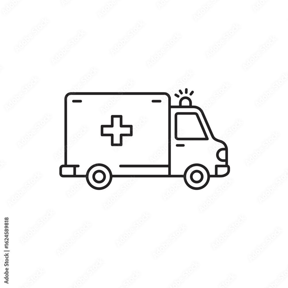 Fototapeta premium Ambulance vehicle vector icon for emergency healthcare services
