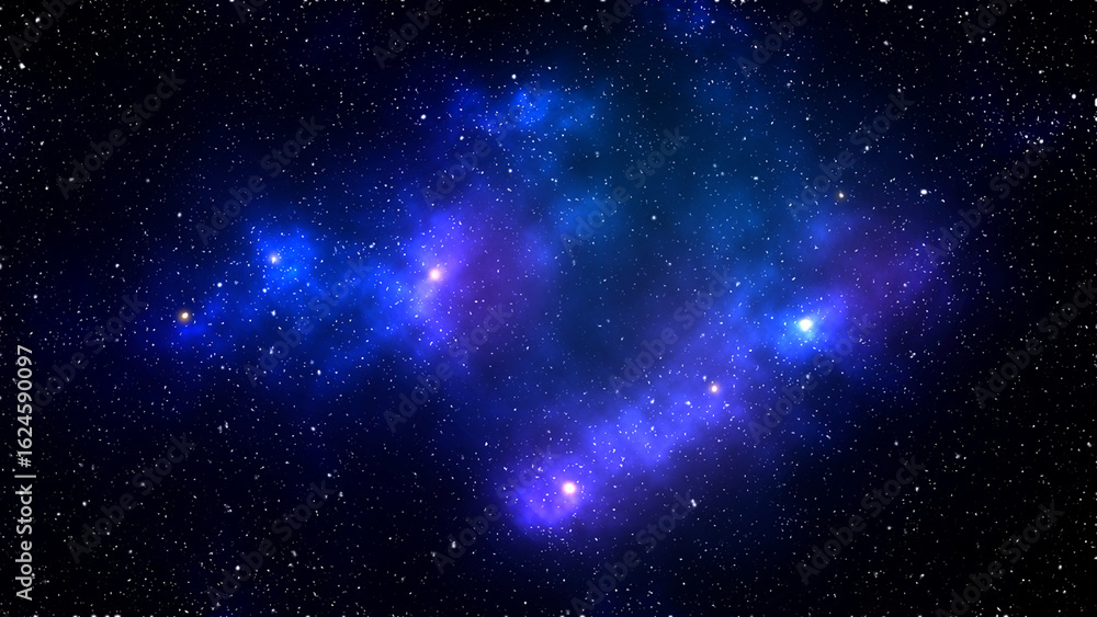 Fototapeta premium Outer space background with realistic nebula and shining stars. Infinite universe, magic color galaxy. Colorful starfield