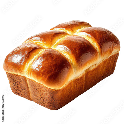 brioche bread loaf isolated on white background