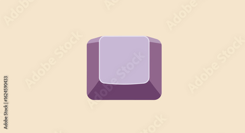 Isolated lilac keycap on beige background for pressing, typing or communication use