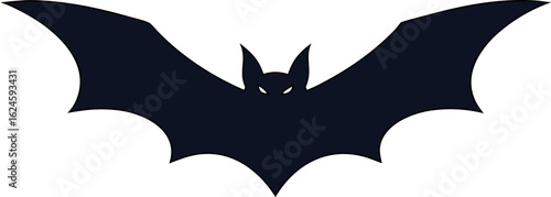 Flat bat icon vector. Perfect for Halloween designs, spooky decorations, horror themes, and wildlife or nocturnal animal illustrations.

