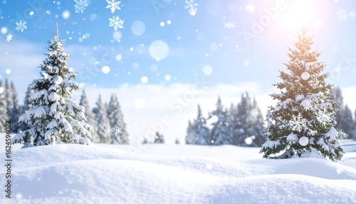 Wallpaper Mural Snowy winter landscape with fir trees Torontodigital.ca