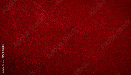 Luxurious Deep Red Leather Surface with Subtle Vignette