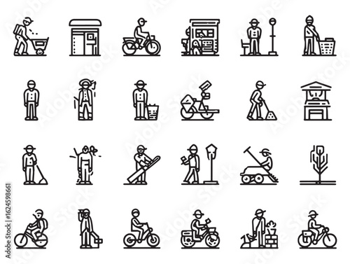 Community Outreach Support Thin Line Art