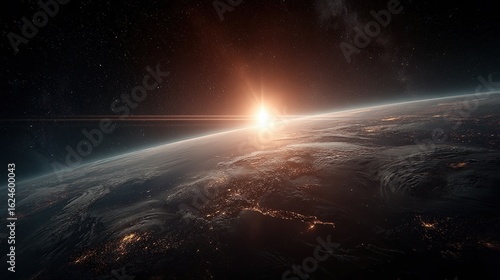 Earth sunrise seen from space