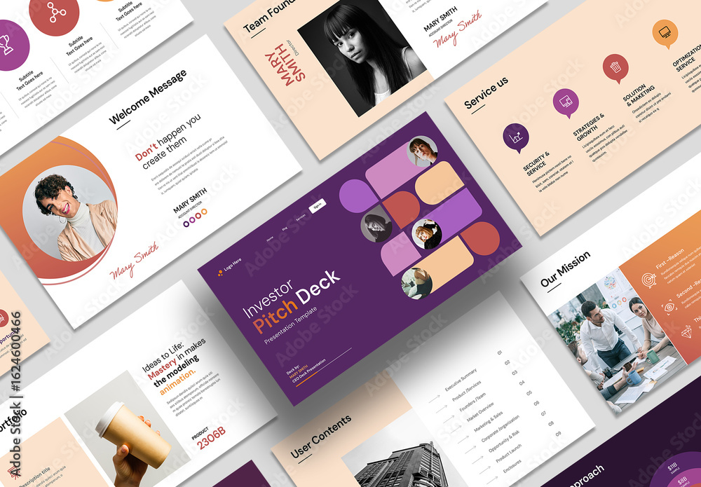 Pitch Deck Presentation Layout Stock Template | Adobe Stock