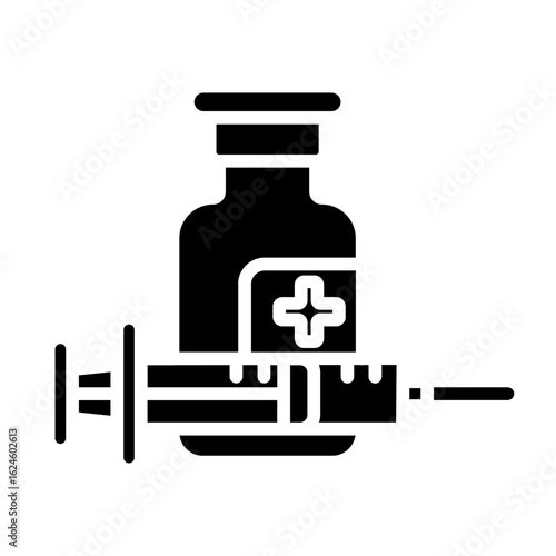 Syringe and bottle icon