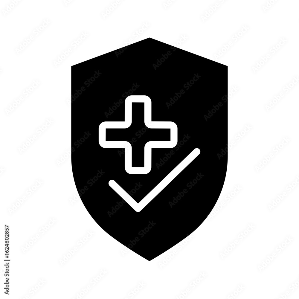 Obraz premium Shield and plus sign icon