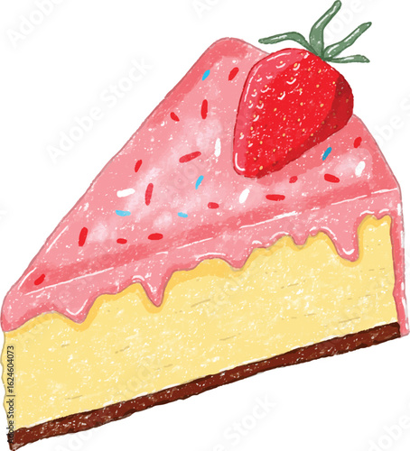a strawberry cheesecake slice