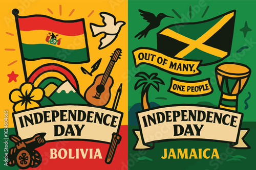 Independence Day, Bolivia, Jamaica, national pride, national flag, f