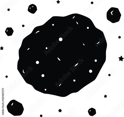 asteroid belt on white background.eps