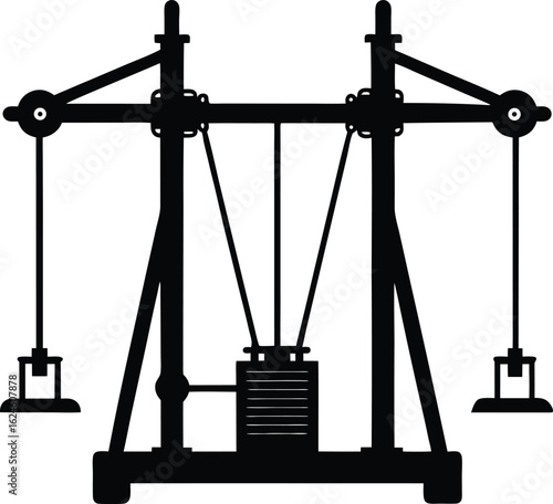 cable crossover machine on white background.eps