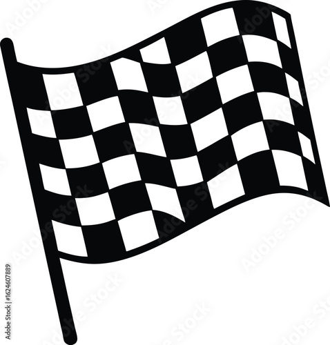 checkered flag on white background.eps