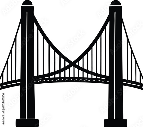 golden gate bridge cable on white background.eps