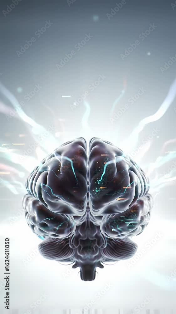A hyper-realistic 3d human brain with intricate neural pathways and ...