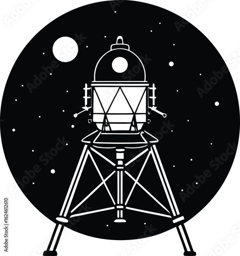 lunar lander on white background.eps