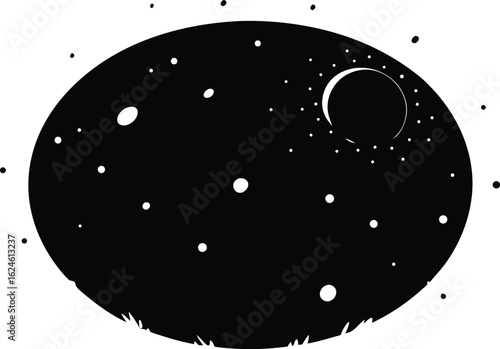 moon crater on white background.eps
