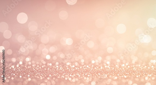 Warm soft pink champagne bokeh bubble glitter bokeh background
