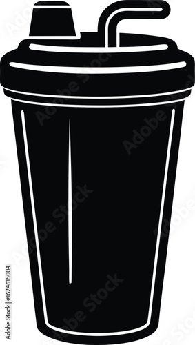 protein shaker bottle on white background.eps