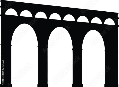 roman aqueduct arch on white background.eps