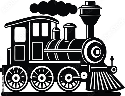 steam locomotive on white background.eps