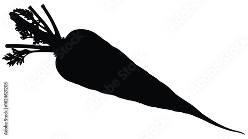 Minimalistic Parsnip Silhouette Vector for Logo and Icons