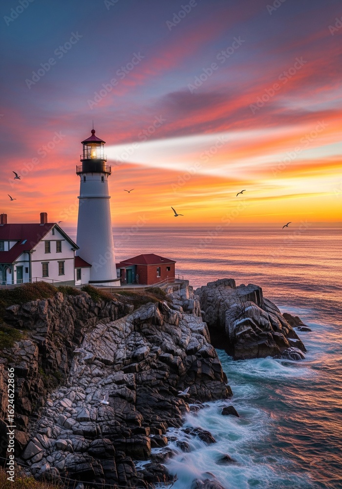Fototapeta premium lighthouse at sunset