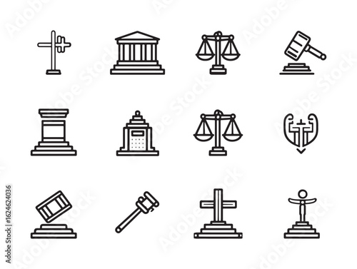 Court Sentence Icon Simple Line Design