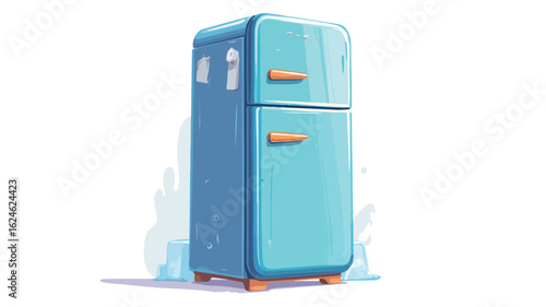 Professional Vector Drawing of Refrigerator on White Background