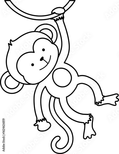 Wallpaper Mural Vector illustration of a Monkey, Line Drawing, icon Torontodigital.ca