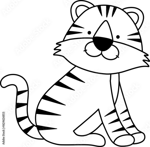 Wallpaper Mural Vector illustration of a Tiger, Line Drawing, icon Torontodigital.ca