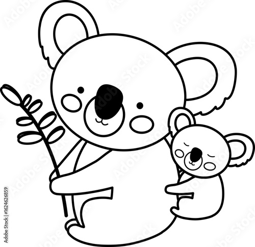 Wallpaper Mural Vector illustration of a Koala, Line Drawing, icon Torontodigital.ca