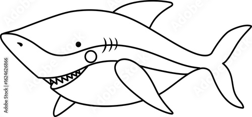 Wallpaper Mural Vector illustration of a shark, Line Drawing, icon Torontodigital.ca