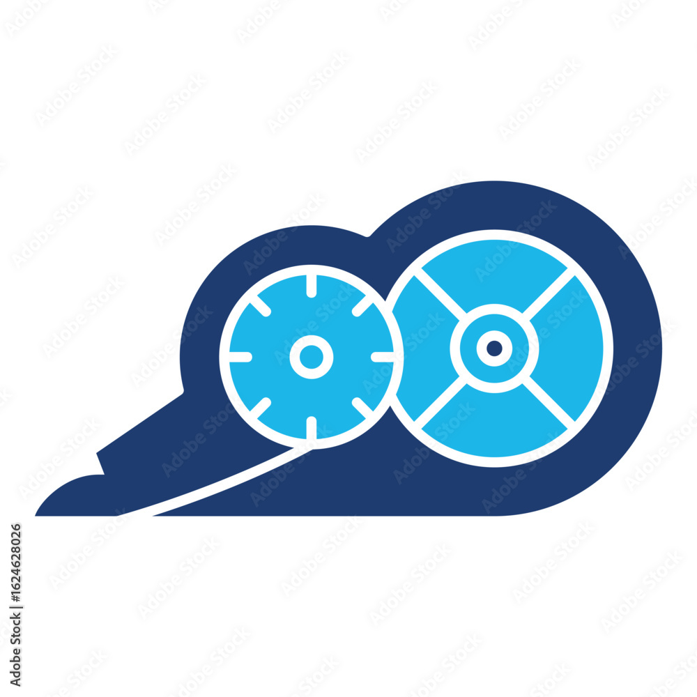 Fototapeta premium Correction Tape Icon In Blue Monochrome Flat Design, Vector Illustration