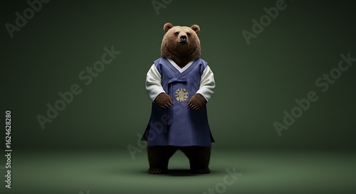 Bear in traditional robe