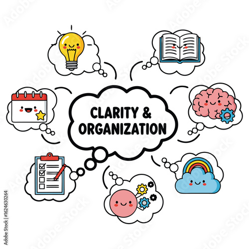 Colorful infographic illustrating clarity and organization in